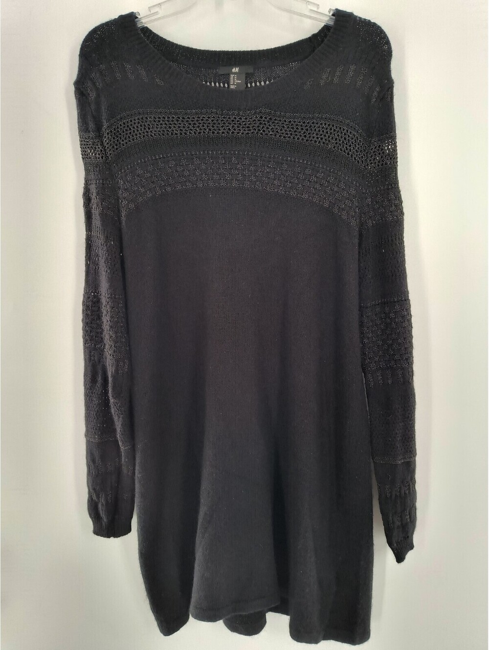 H&M Women's Medium Extra-long Sweater Black 053